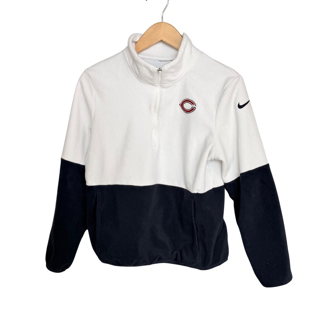 Nike Chicago Bears Women's Small Colorblock Fleece Quarter Zip Pullover NFL